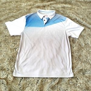 Grand Slam Performance Light Blue and Gray Patterned Golf Polo Size Large